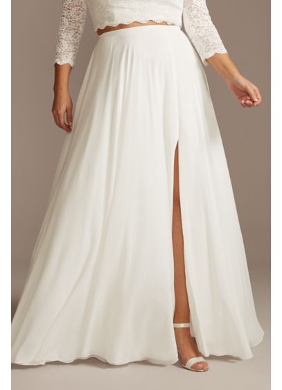 Chiffon Plus Size Wedding Separates Circle Skirt - Floaty chiffon gives this plus size wedding separates